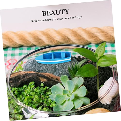 Miniatura 5 de IMIKEYA Casa de muñecas en miniatura barco 6 unids playa micro paisaje resina niño lindo almohada mar pesca barco