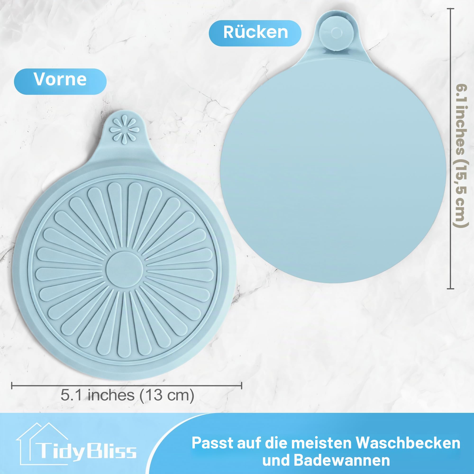 TidyBliss Abflussstopfen Badewanne 4 Stück, Silikon Stöpsel Dusche für Wasser- und Haarstopp, Universal Badewannenstöpsel aus Dusche Waschbecken Badezimmer Wäscherei Küche