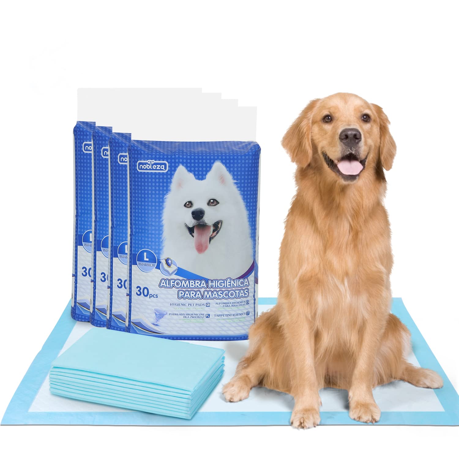 Nobleza - 120 x Empapadores Perros Alfombrilla higiénica de Entrenamiento para Perros. Ultraabsorbente 90cm*60cm Azul