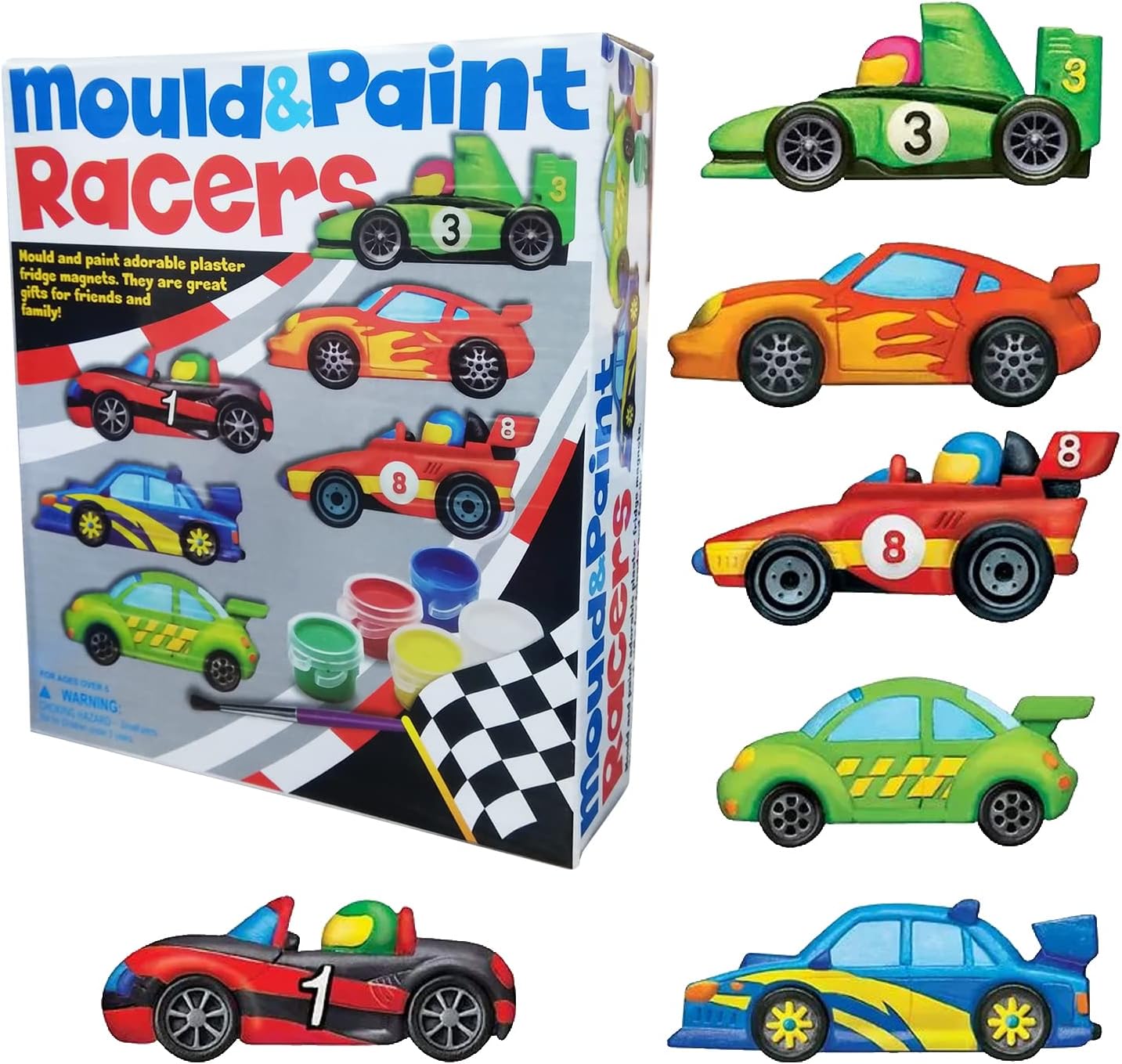 Car Mould and Paint Kit for Kids- Art and Craft Kit for Kids Age 4 5 6 7 8 9 10 11 12 Year Old, Space Toys,Return Gifts for Birthday Girls, Fridge Magnetic Toys Boys DIY Painting Games