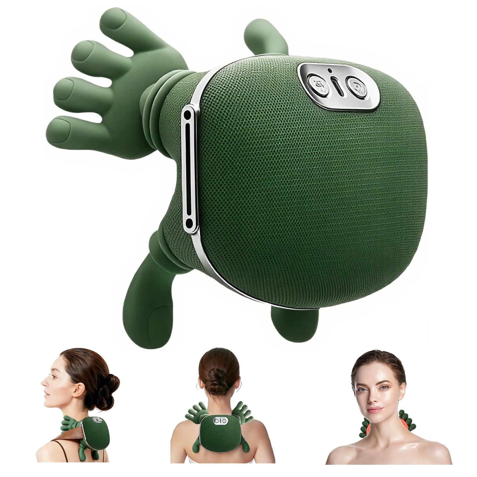 shoulder hand neck massager fingers with heat simulated human hand design masajeador de espalda y cuello for pain relief deep tissue and back pain relief-green