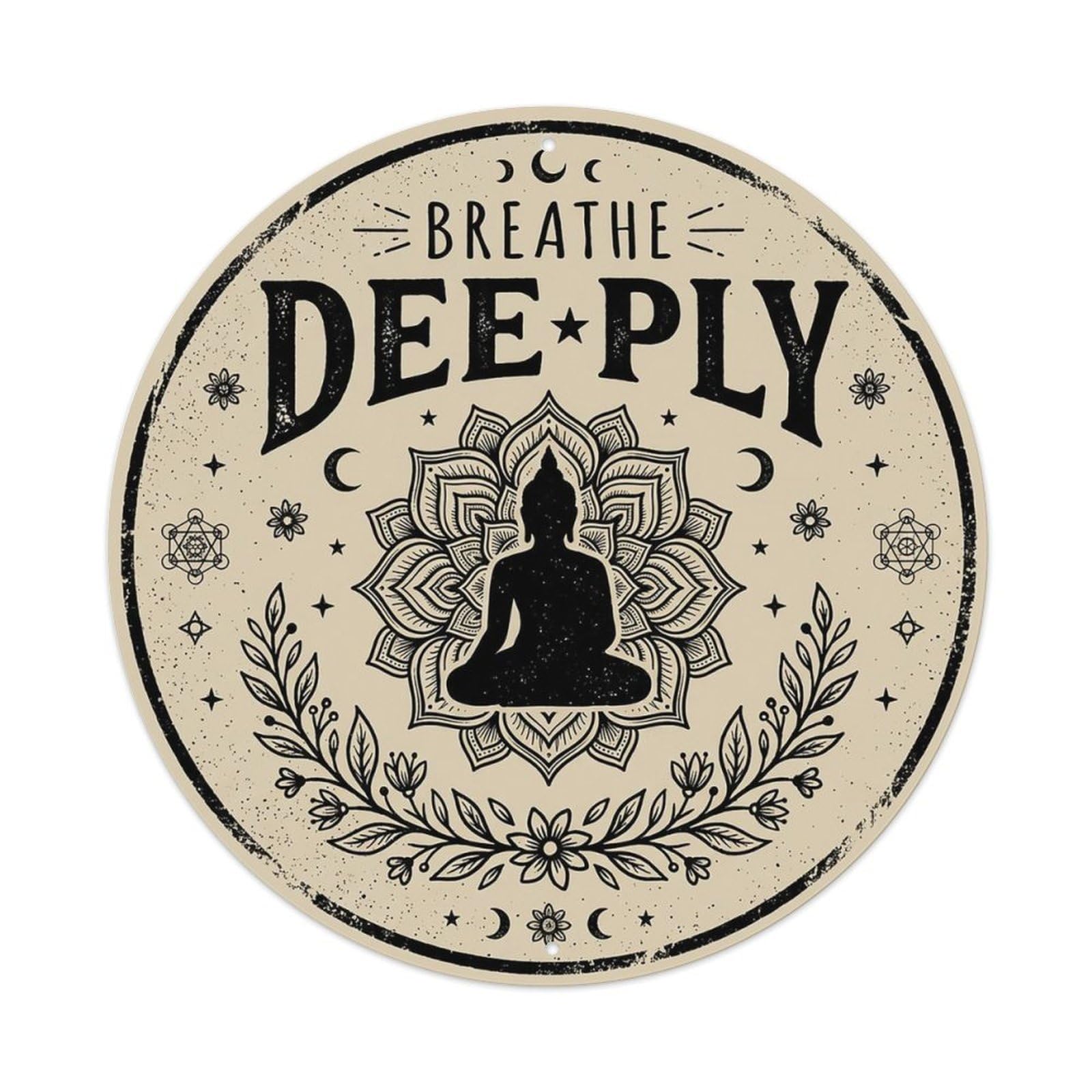 Zen Flower Meditation Den Calm Metal Tin Sign