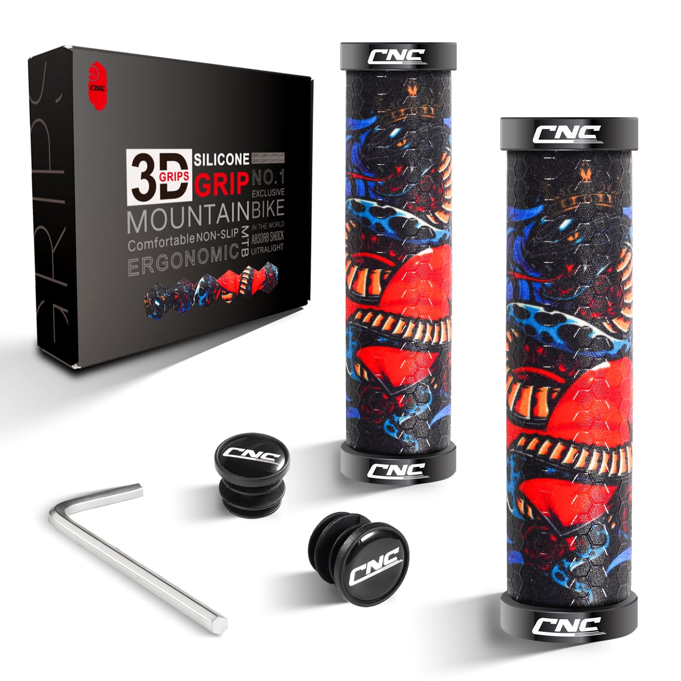 Manopole in silicone CNC, impugnature in silicone MTB, impugnature per manubrio in gel di silice per mountain bike/BMX/bicicletta.