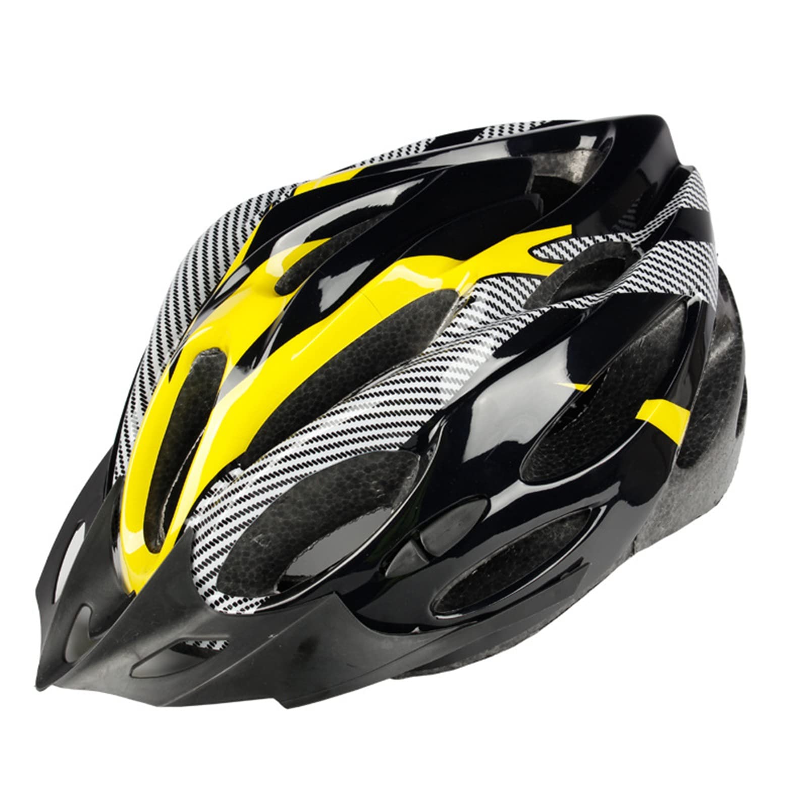 SANWOOD Leichter Rennrad-Helm für Herren und Damen, modisch, Kohlefaser, stoßfest, verstellbar, Mountainbike-Fahrradhelm, Gelb Sport & Freizeit