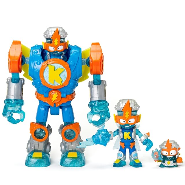 SUPERTHINGS Superbot Kazoom Power - Robot articulado con Accesorios de Combate, 1 Kazoom Kid y 1 SuperThing