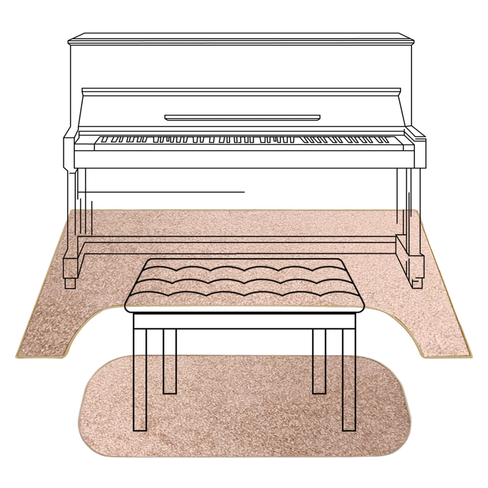 PPGE Home Soundproof Rug for Piano, Sound Proof Rug Carpet for Upright Piano, Sound Dampening Carpet Non-Slip for Studio Room, Stool Acoustic Pads Sound Proof Floor Mat for Apartment(Khaki)