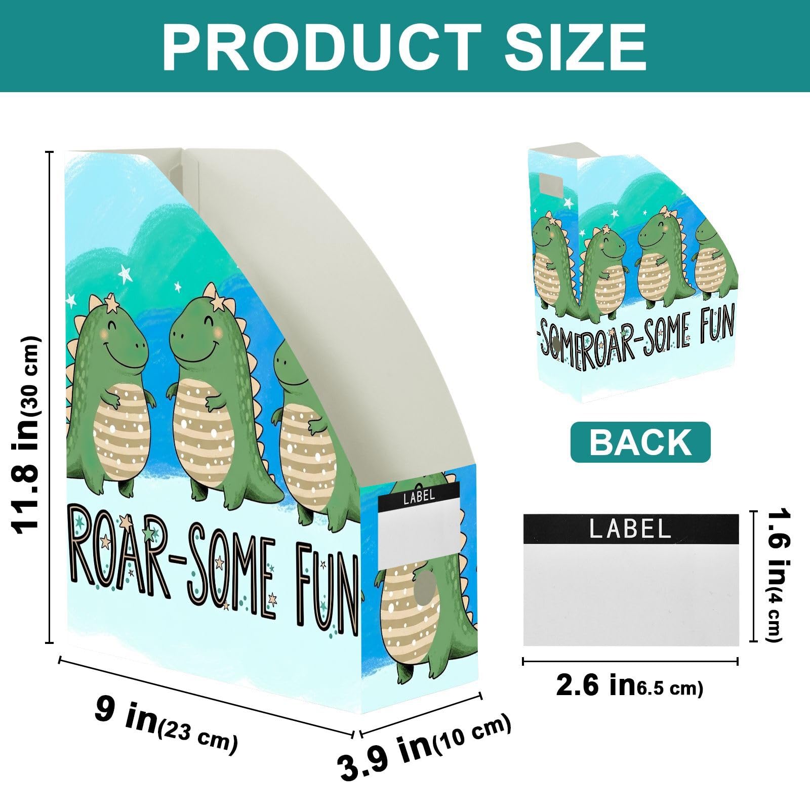 Porte-revues mignon en plastique vert dinosaure