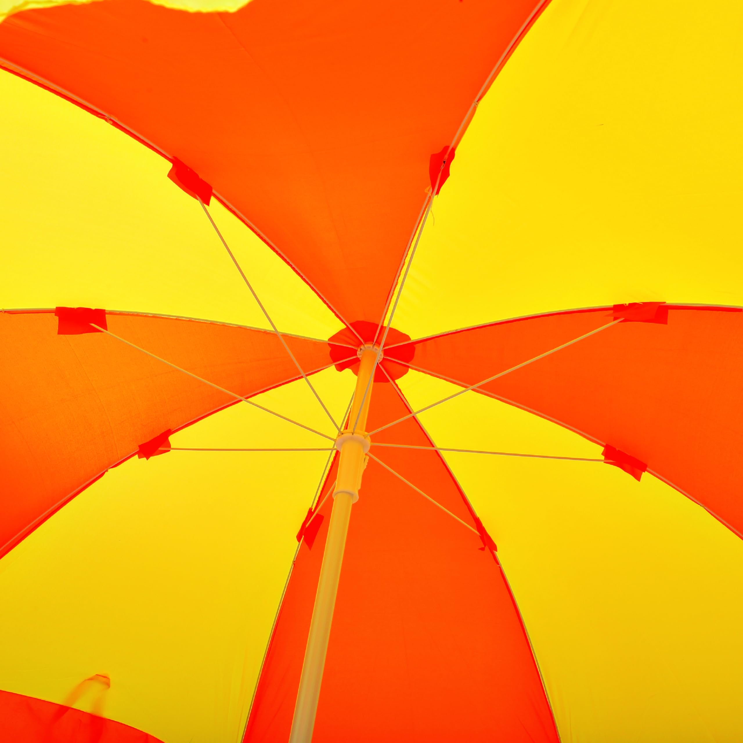 Bluebuds, We Build Smiles 36in/6ft Outdoor Garden Umbrella With Stand Tripod Holder Outdoor Big Size Waterproof Super Cloth Patio Garden Outdoor Umbrella (36, Yellow-Orange) 1