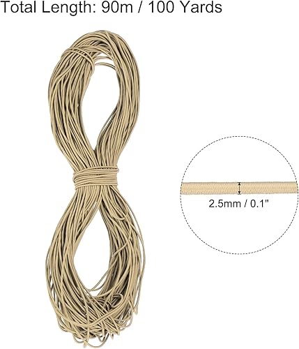 Vista 272 de PATIKIL Cuerda elástica elástica de 1/8 pulgadas, 11 yardas (0.118 in x 32.8 ft), color verde militar para manualidades, correas de gancho