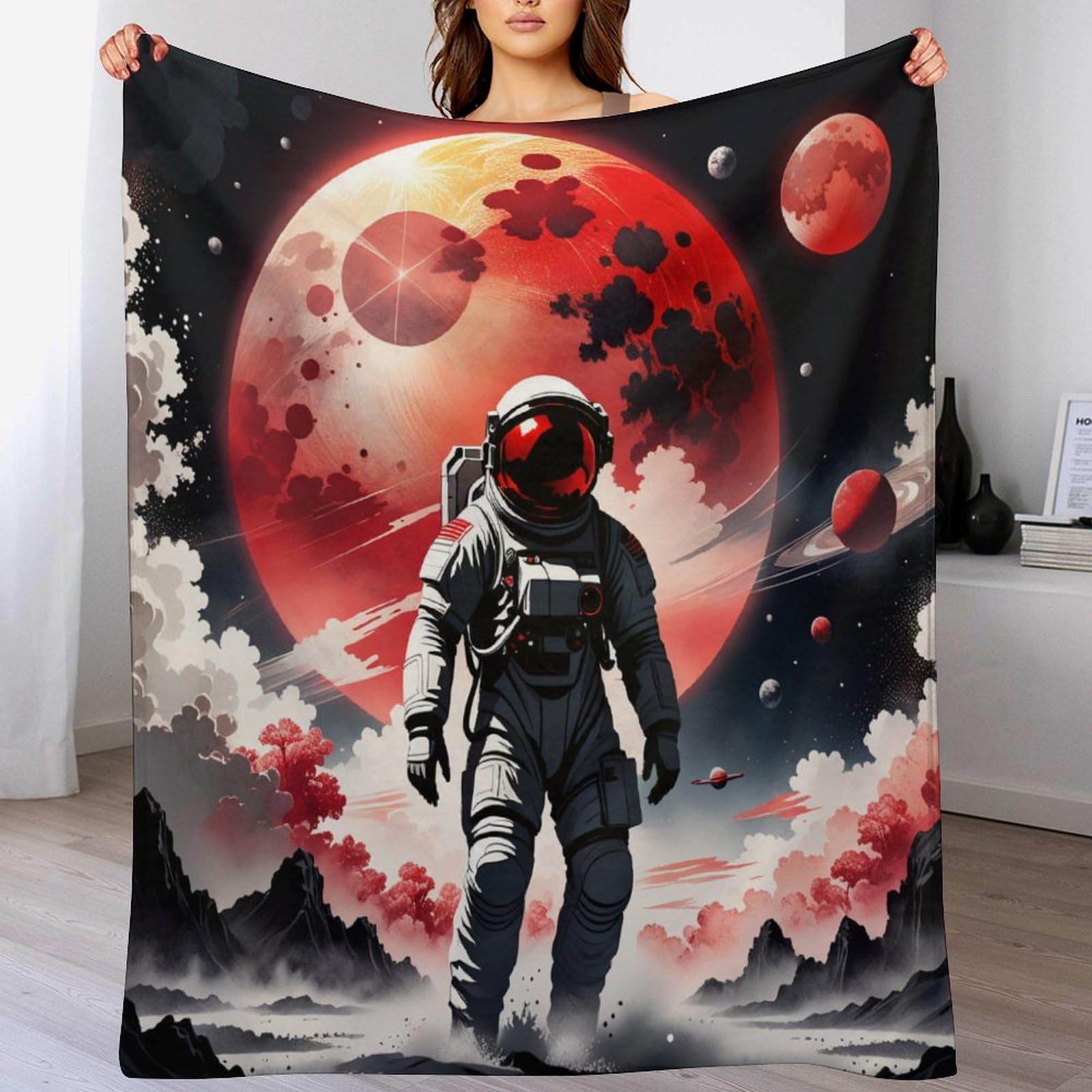 Couverture légère en polaire astronaute douce et thermo-isolante