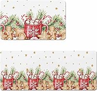 Vista 1 de Tapete de baño de Feliz Navidad, antideslizante, de secado rápido y absorbente, tierra de diatomeas, fregadero, dormitorio, cocina, lavable