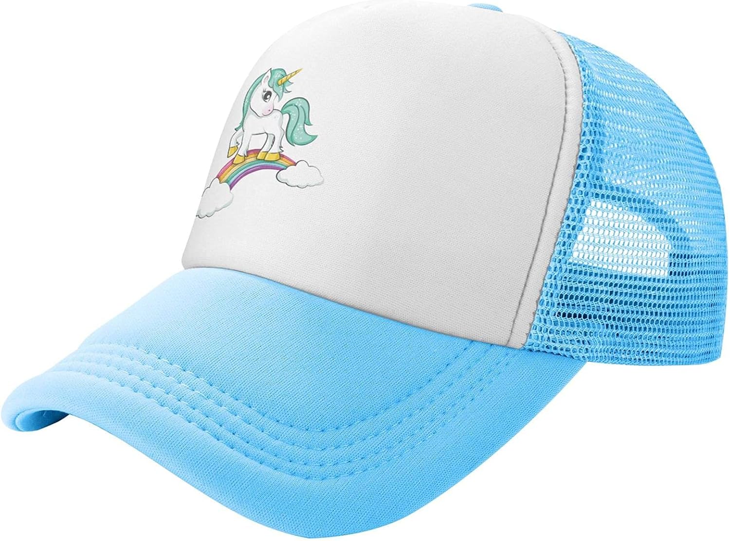 Cute Unicorns Mesh Kids Blue Trucker Hat, Adjustable Baseball Cap Fits Toddler Child Youth Girls Boys : Clothing, Shoes & Jewelry