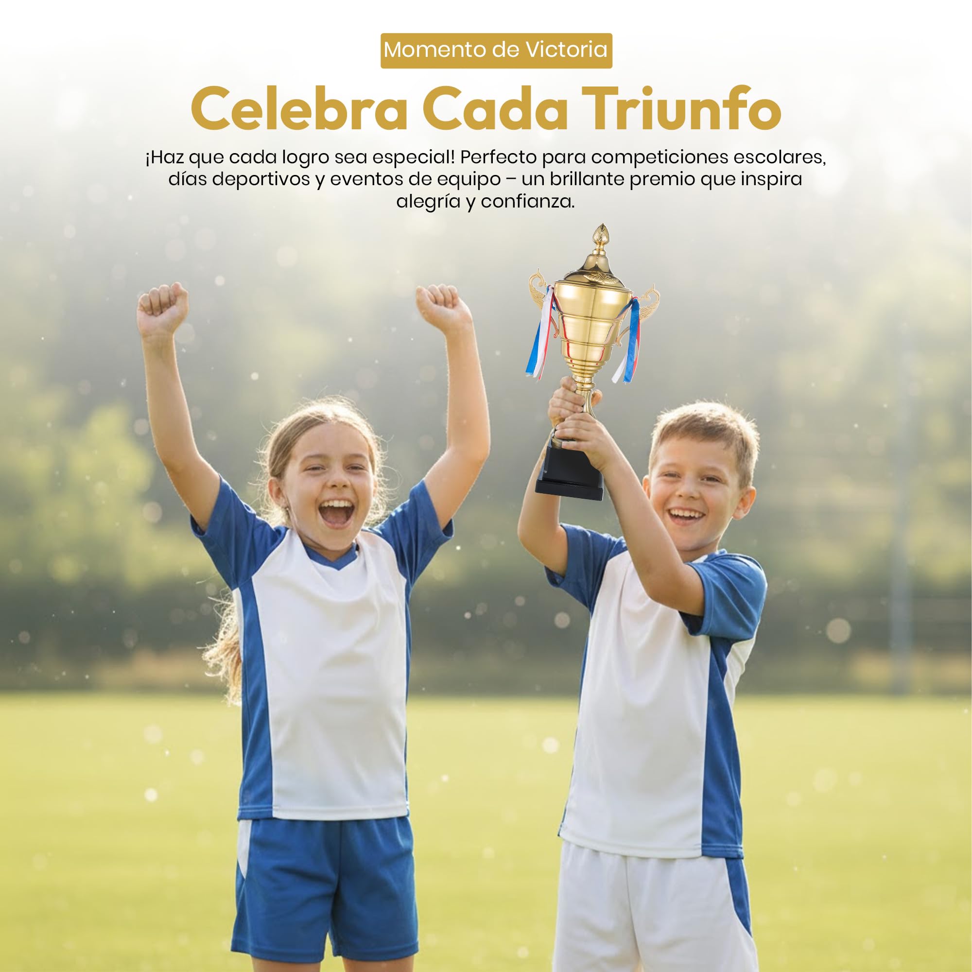 Copa de Oro XXL Taza de Ganador con Tapa 36 cm Trofeo Personalizable