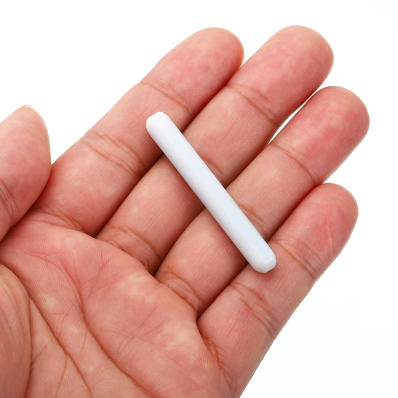 QUARKZMAN Magnetyczny pręt mieszający do mieszadła magnetycznego, kształt cylindryczny, powłoka PTFE, biały magnes, 50 mm / 2", 8 sztuk do laboratorium