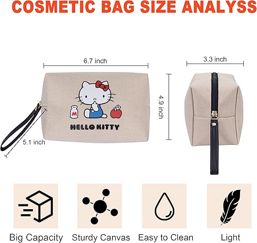 Miniatura 7 de Vimanllie Bolsa de cosméticos de viaje, bolsa de lavado de maquillaje con organizador de cremallera, portátil, con asa, bolsa de almacenamiento con