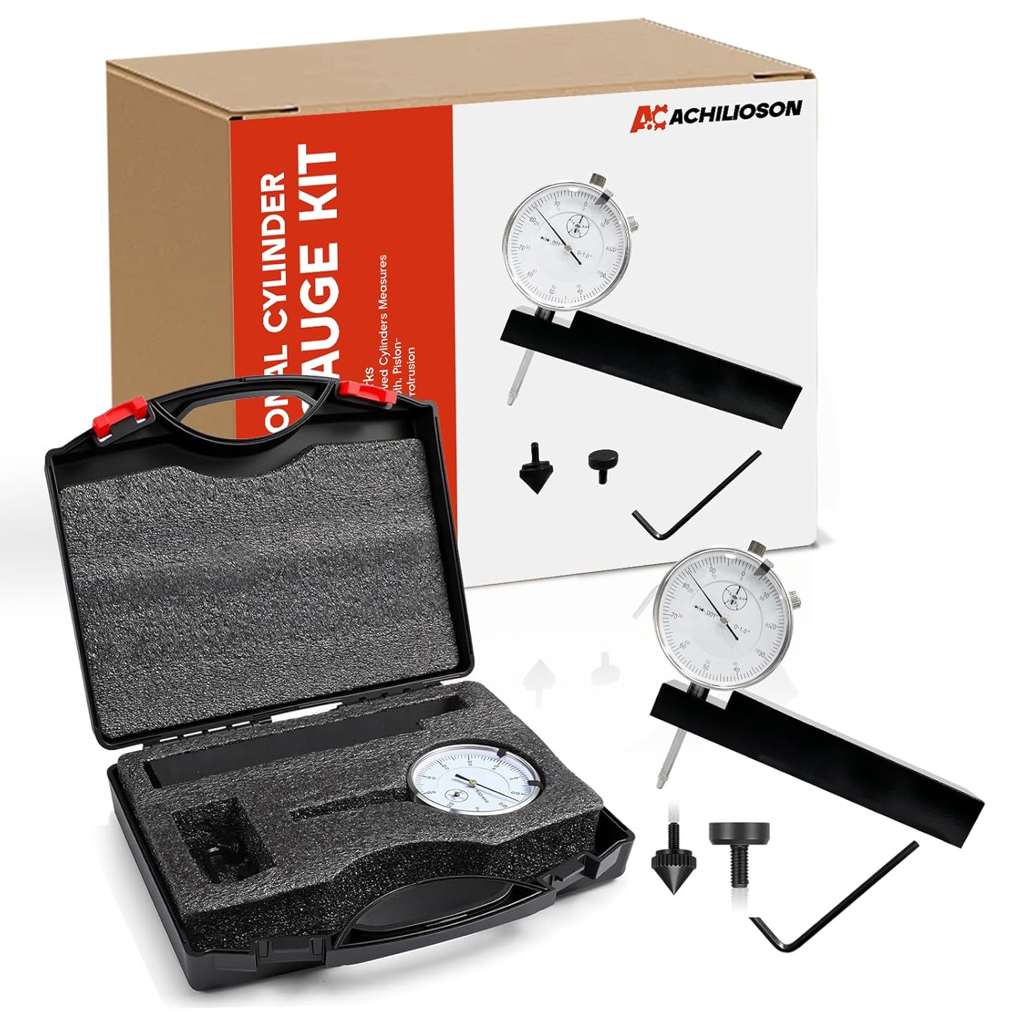 Diesel Engine Cylinder Dial Bore Gauge Set, 0-1.00" (0.001" Precision) w/Sleeve Height & Counter Bore Gauge | 0-100 Reading | Fits All Diesel Engines | Professional Measurement Kit