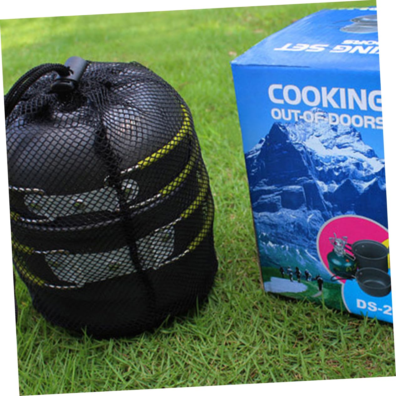 BESPORTBLE 1 Set 4 Pièces Ensemble Cuisine de Camping en Alliage D'aluminium pour 2-3 Personnes, Ustensiles Cuisine Solide pour Randonnée, Pique-niques, Camping