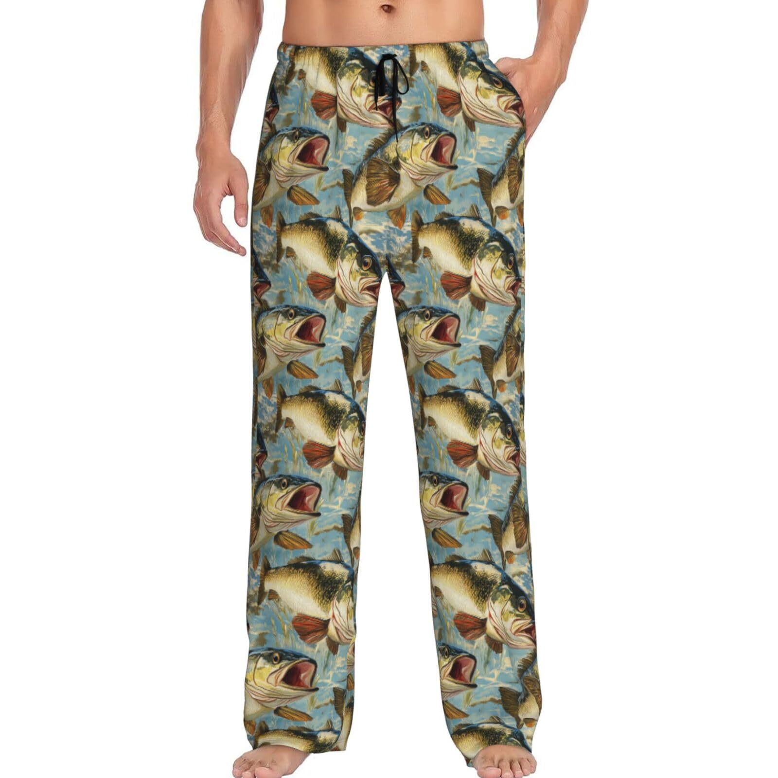 PrelerDIYMen'S Comfy Pajama Pants Stretch Sleepwear Lounge Pants With Pockets & Drawstring