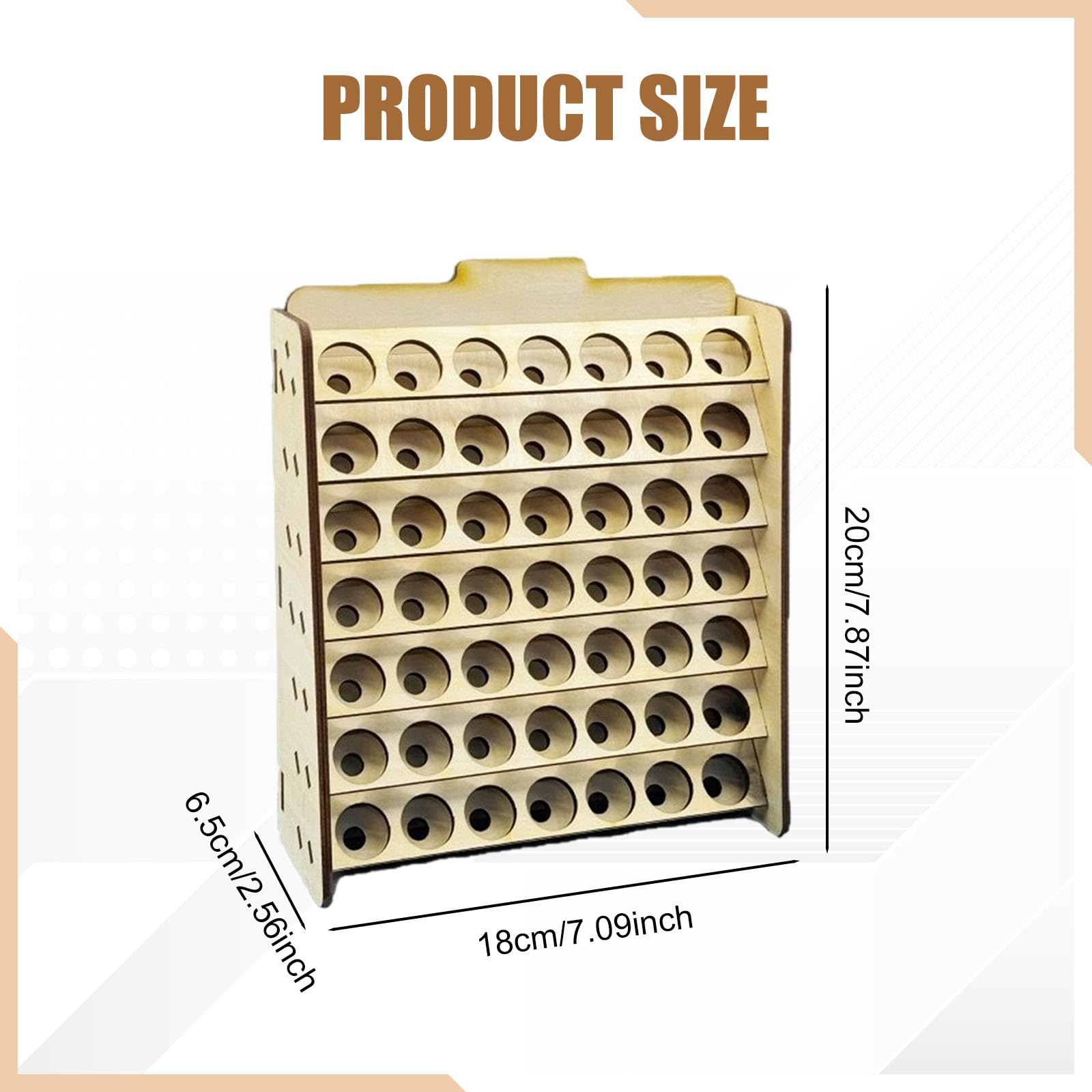 Milageto Organizador de Pinturas Estante para Pintura Porta Frascos de Pintura Expositor de Botes de Madera para Organización Eficiente Adecuado para Estudio a, 25.5 Mm, Individual