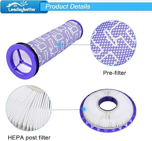 Miniatura 5 de Leadaybetter DC41 Filtros de repuesto y conjunto de manguera para aspiradora Dyson DC41, comparable con la parte 920769-01 y 920640-01 (1 manguera y