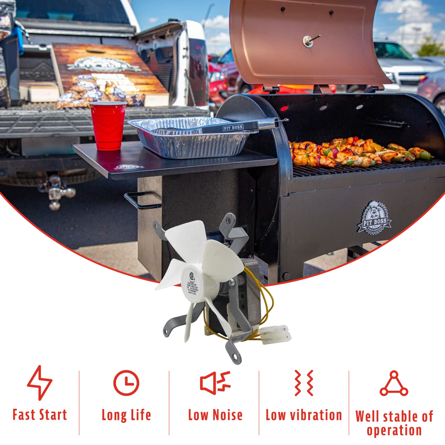 Village Smoker Upgrade Grills Induction Fan Fit for All Pit Boss/Traeger (Except Scout, Ranger, PTG) Grills Fan Motor Compatible with Camp Chef Pellet Grills/Z Grills Pellet Grills