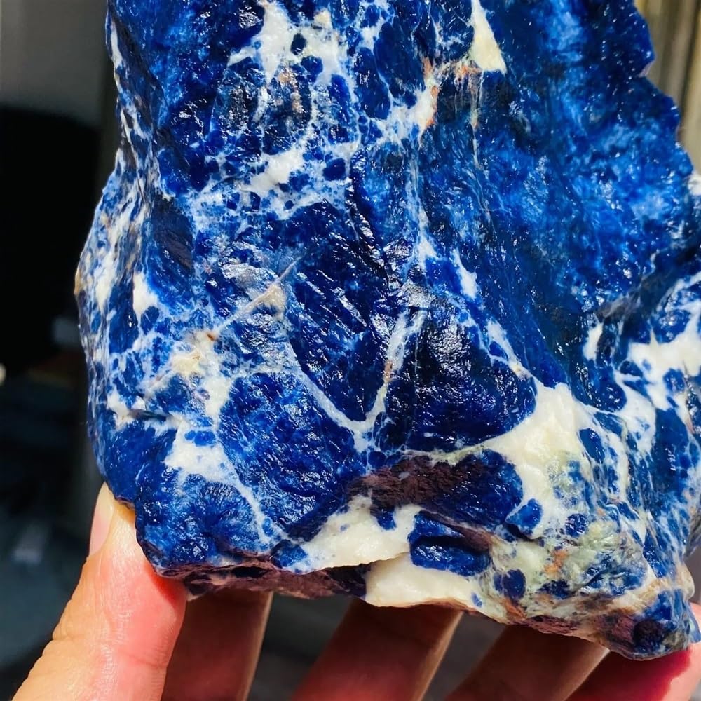 Bellissimo Pietra preziosa di cristallo grezzo naturale di sodalite blu for il bilanciamento energetico(450-500g)