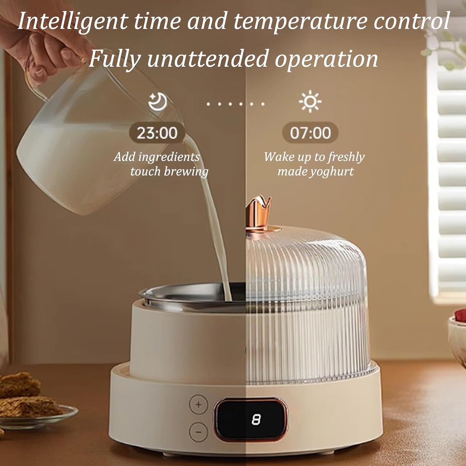 Yogurtiera Elettrica Con Timer E Controllo Della Temperatura - Incubatrice Domestica Per Yogurt Biologico, Formaggio E Vino Di Frutta