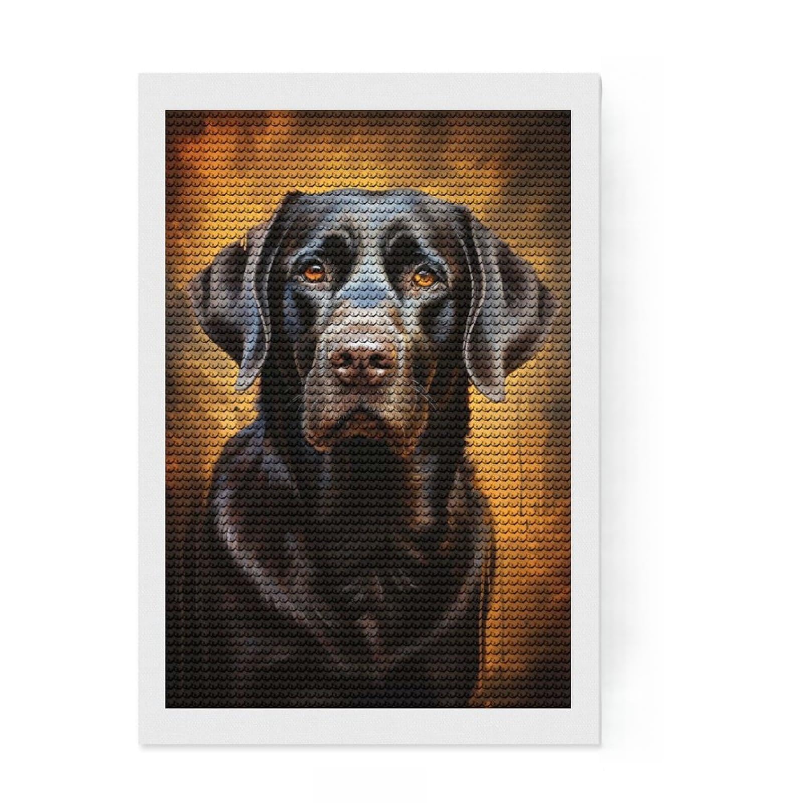Junmoney Labrador Retriever Round Drill Diamond Painting 8"x12", Fun Craft Experience, Modern Decor, for Craft Lovers, Holiday Gift Idea
