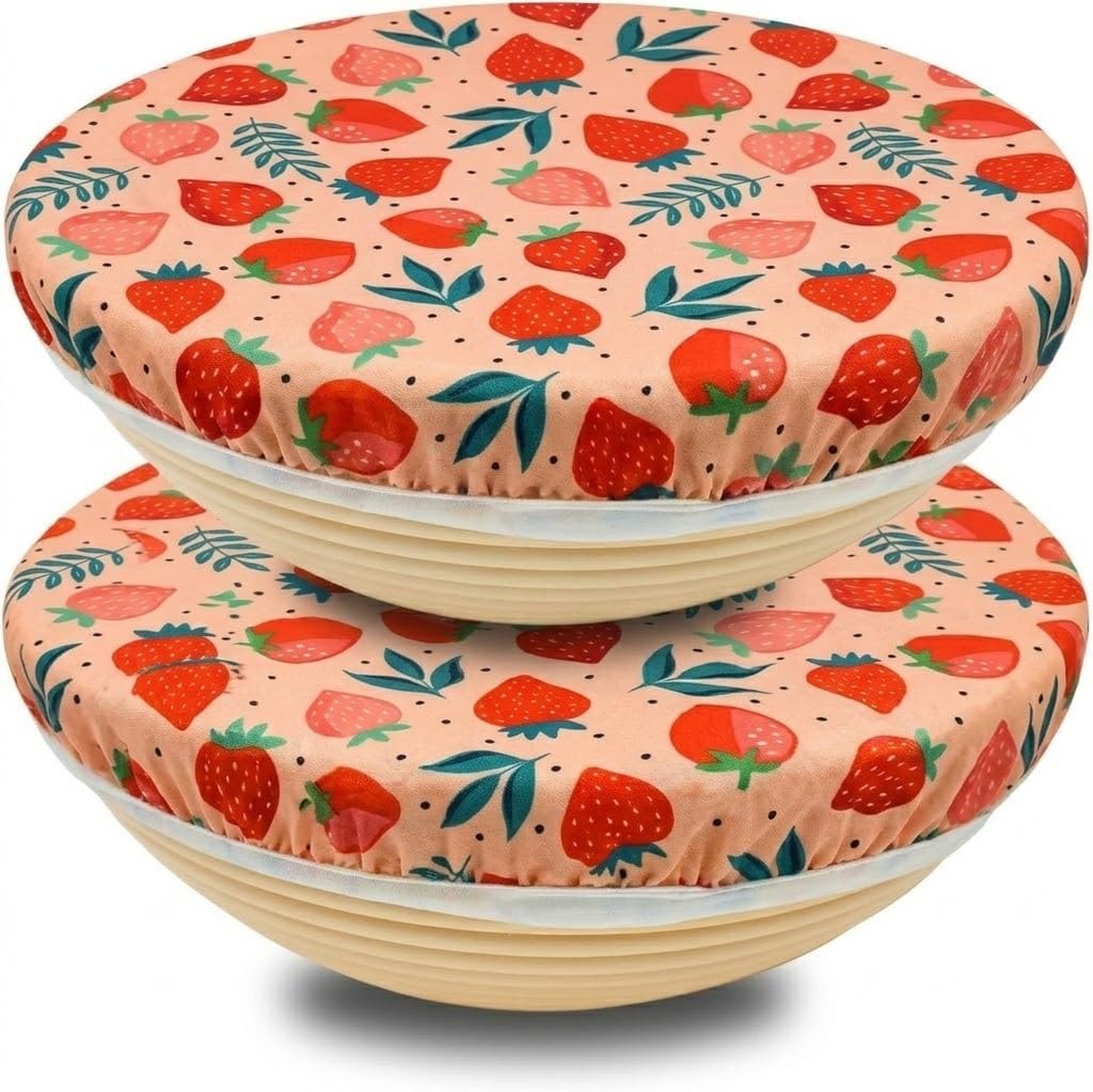 2 Reusable Beeswax Bowl Covers, 11.8in Sourdough Bread Covers for Proofing