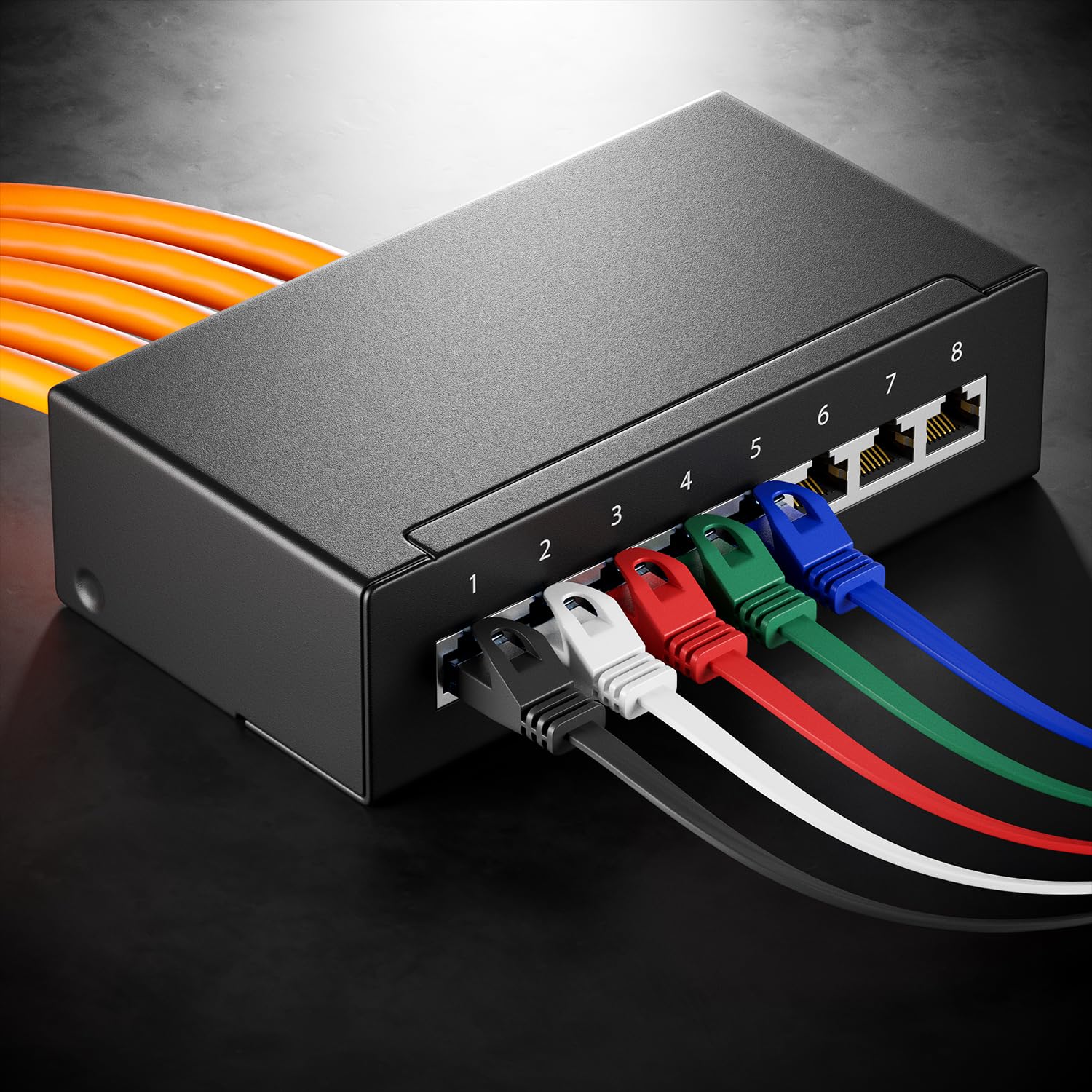 deleyCON 10x 1m Cavo Rete CAT6 Piatto - 1000 Mbit Gigabit LAN - CAT6 RJ45 Ethernet Patch Sottile Cavo Piatto - per Internet Switch Router Modem Patchpanel - Multicolore