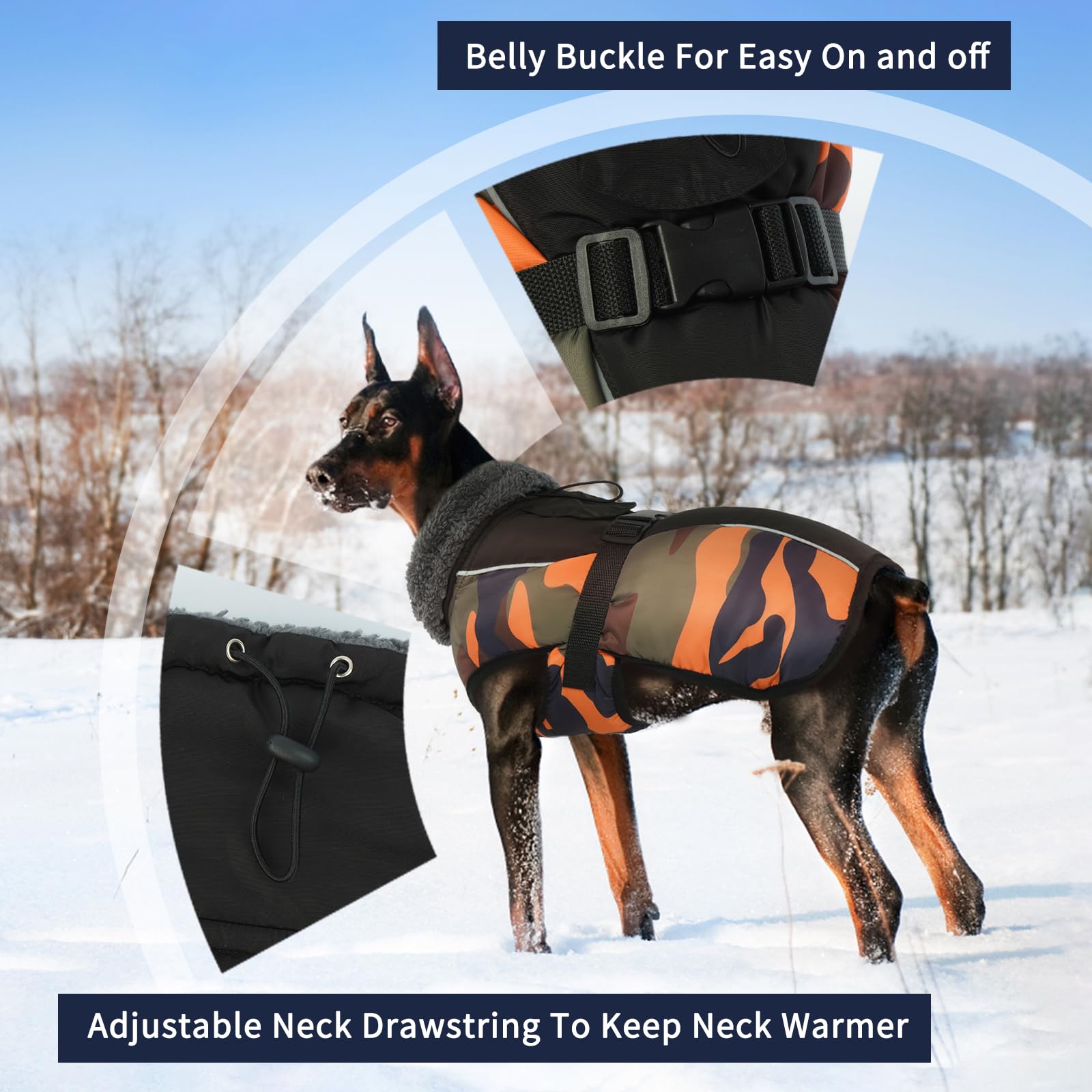 IECOii Cappotti e giubbotti per cani,Cappotto invernale per cani impermeabile giubbotto cane calda Giacca per cani antivento Abbigliamento per cani Completo per cani di taglia piccola di taglia media