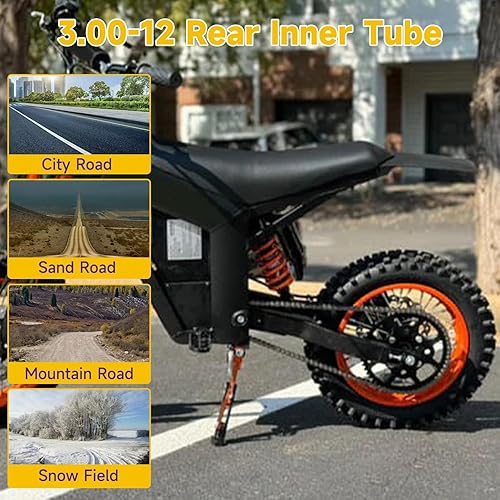 Miniatura 6 de HIAORS 3.00-12 80/100-12 Tubo interior de 12 pulgadas Válvula recta Innertube para 70cc 90cc 110cc 125cc CRF70 XR CRF 70 KLX 110 DRZ 110 TTR 90 Pit