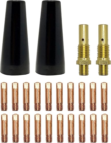 Kit de 24 puntas de boquilla sin gas de núcleo de flujo, compatible con Lincoln Magnum 100L y Weld-Pak 100HD 125HD 140HD MIG soldador, MIG Eastwood