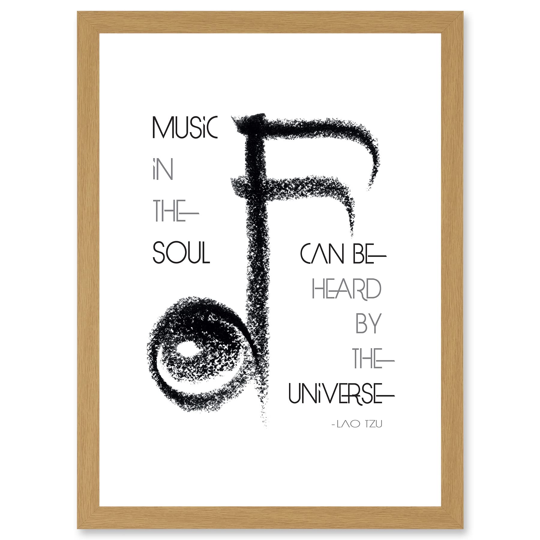 Artery8 Lao Tzu Music In The Soul Universe Uplifting Quote Artwork Framed Wall Art Print A4