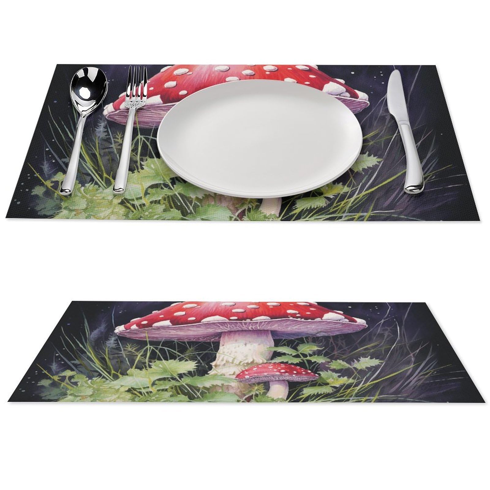 Set di 6 tovagliette all'americana in PVC, lavabili, resistenti al calore, antiscivolo, impermeabili, per interni ed esterni, tavolo da pranzo, cucina, feste e vacanze