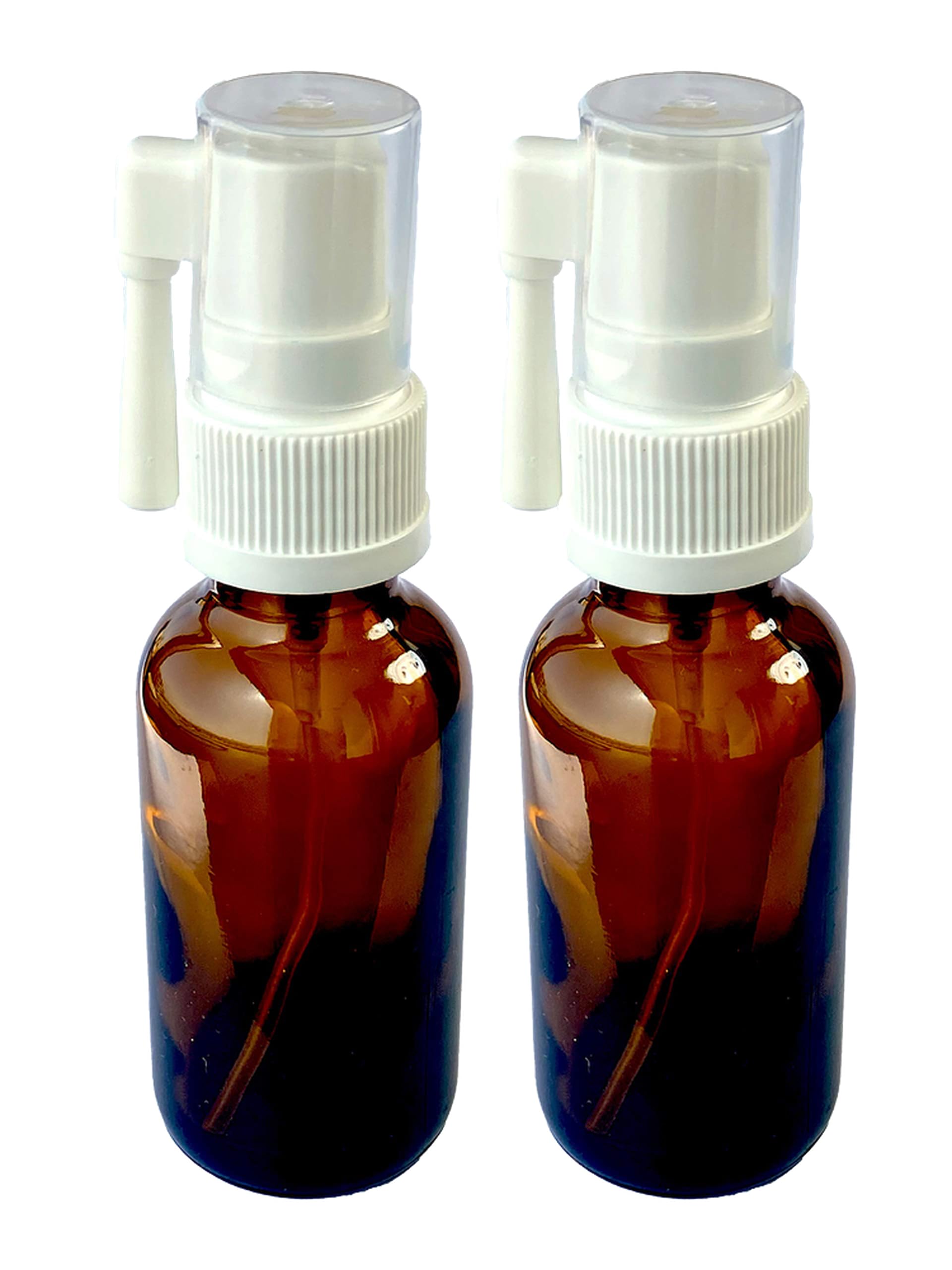 Snoot! Amber Glass 30ml (1oz) Oral Sprayer for Colloidal Silver, Iodine, Essential Oils & other water based applications 2-pack