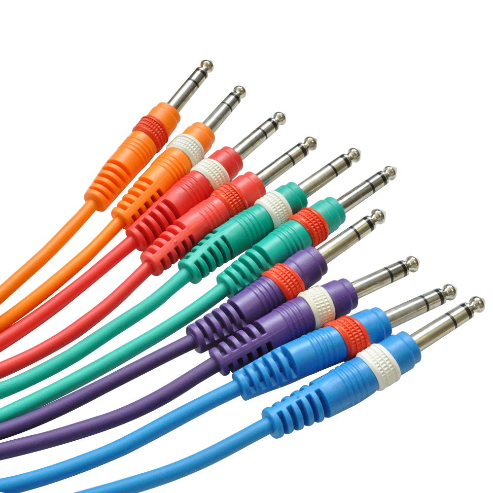 Seismic Audio - SASPC1.5n-2Pack - 20 Pack of 18 Inch 1/4" TRS Patch Cables - Balanced 18" TRS Patch Cords
