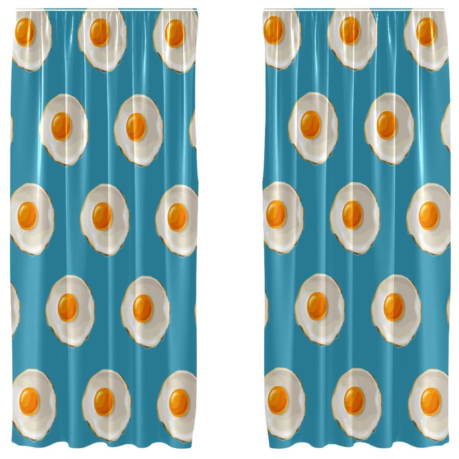 Cortinas opacas azul huevo para eliminar la luz exterior en dormitorios de 55x84