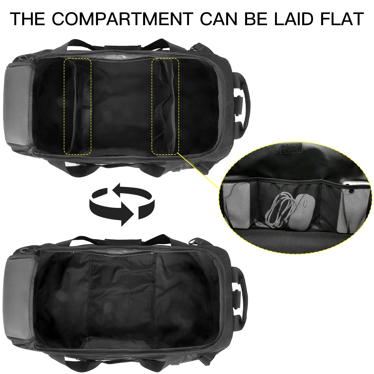 TUGUAN Reisetasche Groß XL Weekender Reise-Rucksack für Herren Damen Wasserdicht Extra großes Gepäck Handgepäck Tasche für Urlaub Camping Sport Duffel Bag 100 Liter, Schwarz