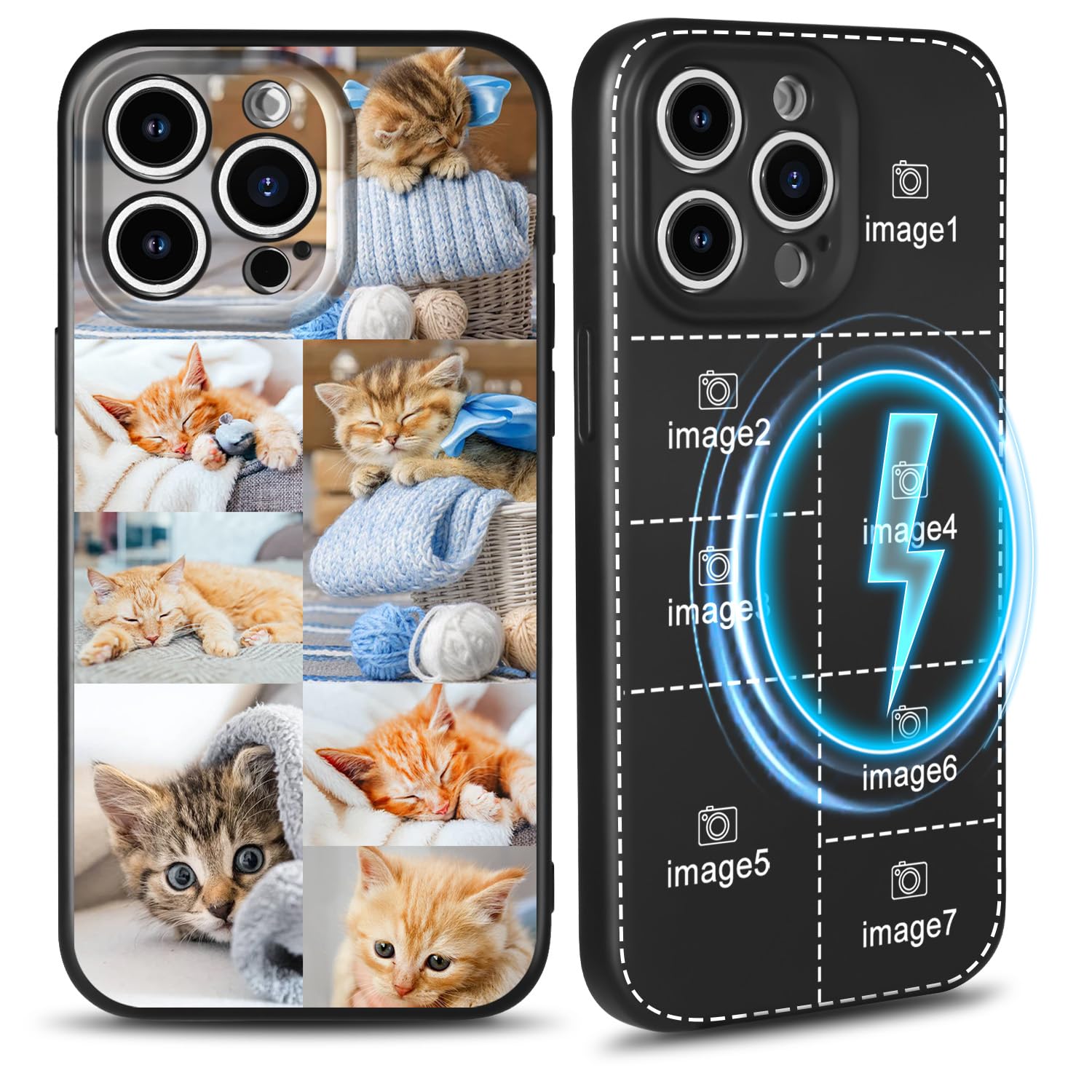 Ciciber Custom Personalized Photo Case for iPhone 17 16 15 14 13 12 Pro Max Plus Air, Shockproof Protection, Magnetic Phone Picture Text Silicone Case