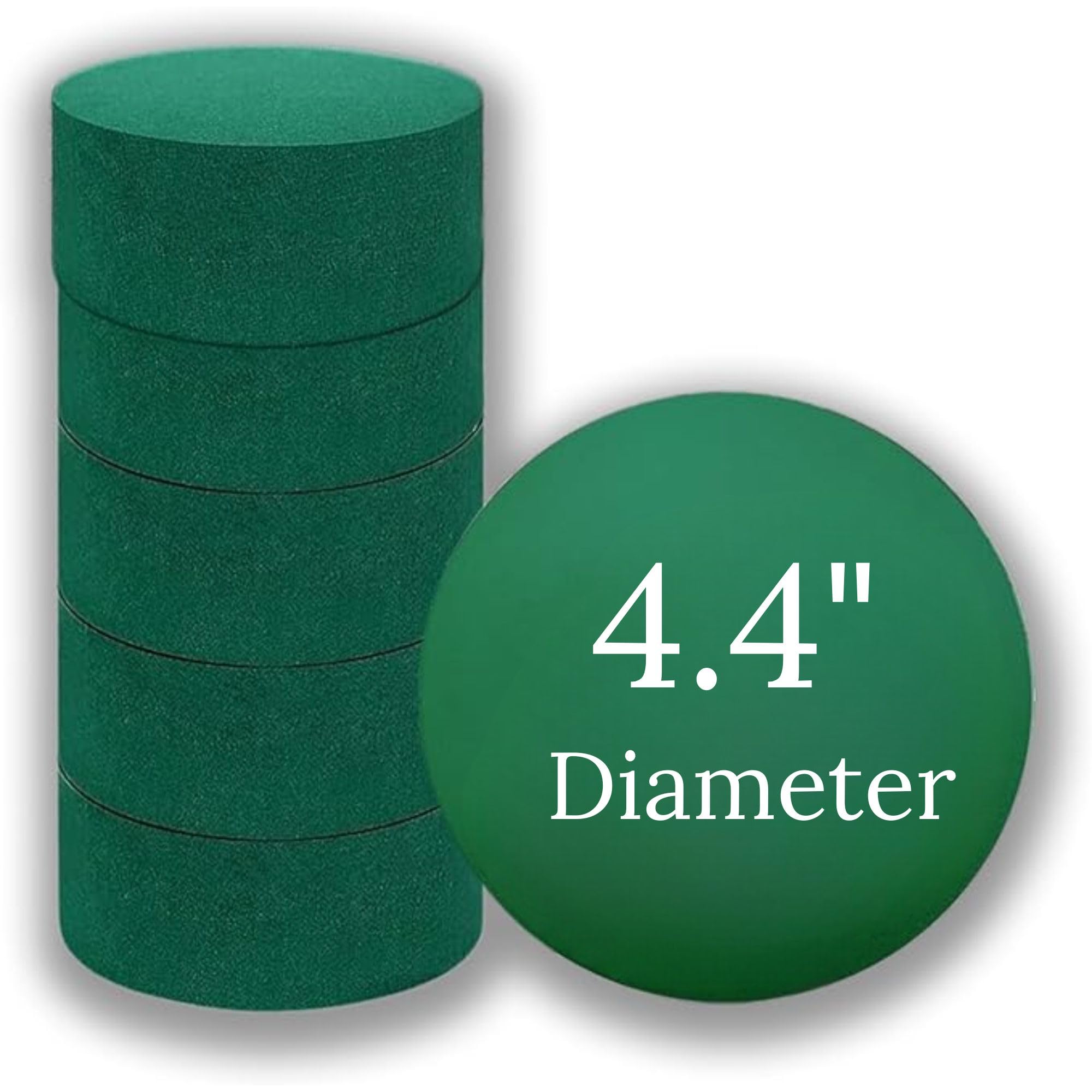 FLOFARE Pack of 6 Round Floral Foam Blocks Each (4.4" x 1.4") Green Wet &amp; Dry Flower Foam for Fresh &amp; Artificial Flower Arrangement, Florist Supplies for DIYs, Arts, Crafts &amp; Weddings