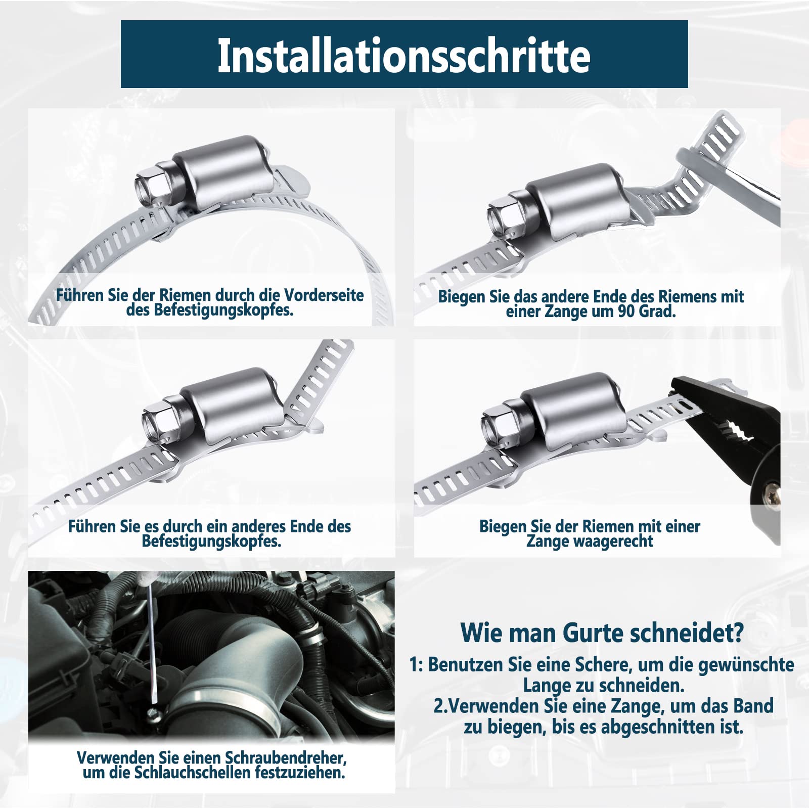 Fascette Stringitubo Inox 5M - Con 12 Fissaggi, Per Tubi Gas E Acqua