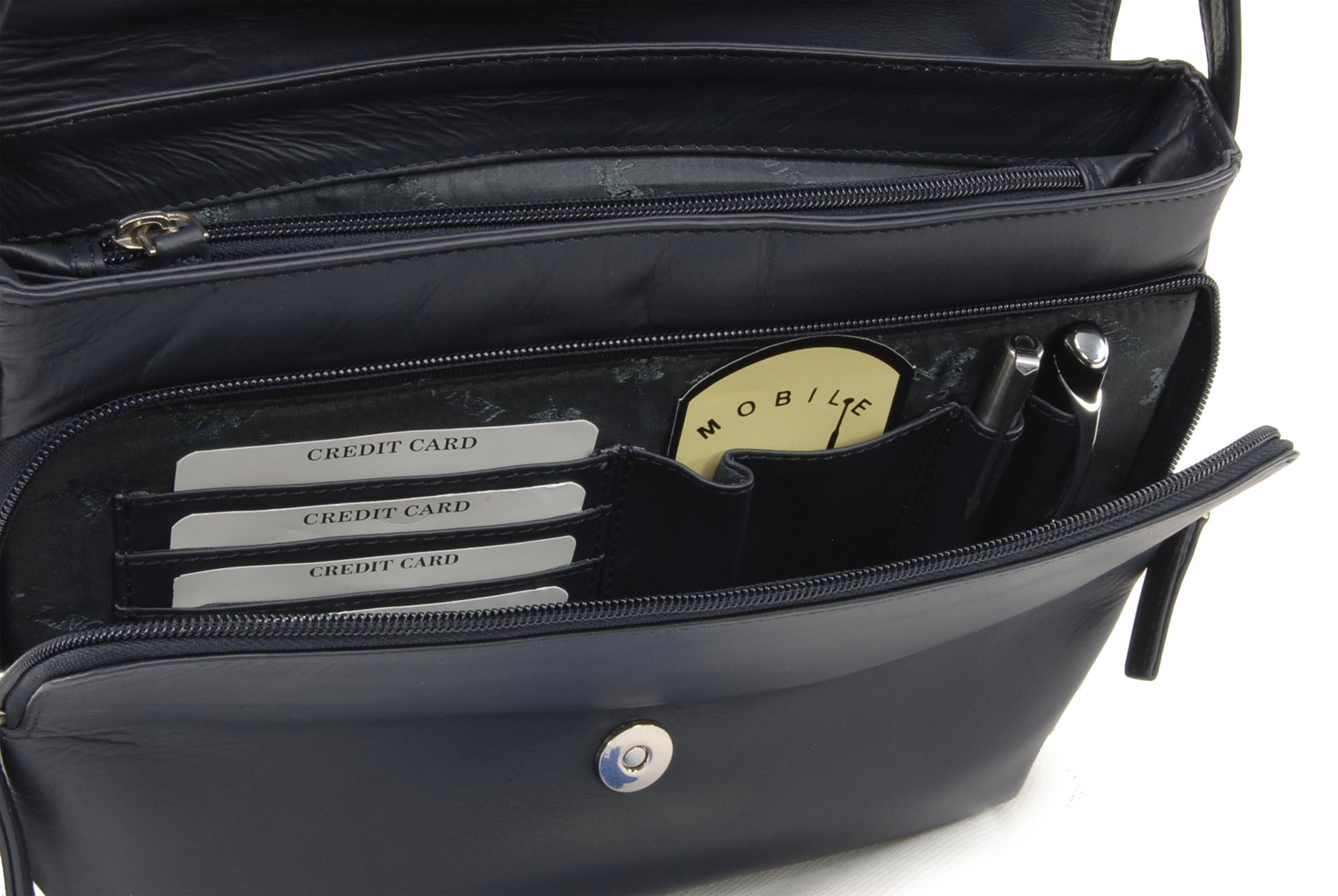 VISCONTI - Borsa a Tracolla Pelle - Messenger Bag Media da Donna - Borsa da Giorno Formato A5 con Multi Scomparto - 03190 Claudia