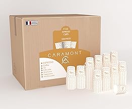 Caramont, 1000 Cardboard Cups, 4 Oz, 110 ml Cup, Coffee, Disposable, Heat Resistant, for Cold and Hot Beverage in Quality Cardboard, Ideal for Espresso Coffee, Tea, Birthday, etc