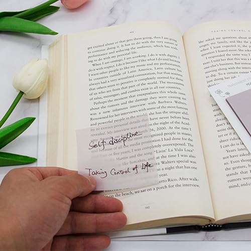 Miniatura 5 de Notas adhesivas transparentes pastel, 4 paquetes de notas adhesivas transparentes de 3 x 3 pulgadas para anotar, suministros de diario bíblico,