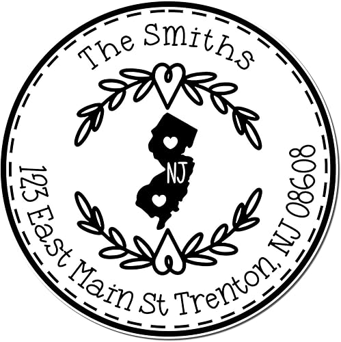 Miniatura 433 de Round State Love - Sello de dirección de devolución para Texas, uso con almohadilla de sello, mango de madera, sello de dirección de Texas