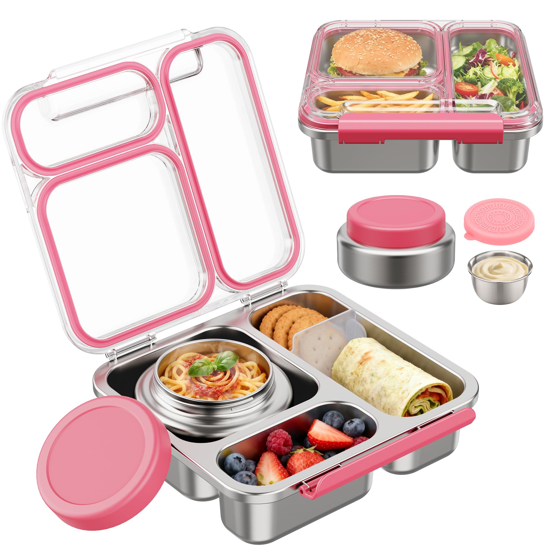 Pawtong Stainless Steel Bento Box with Insulated Jar