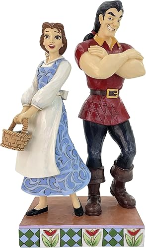 Enesco Colección Disney Traditions de Jim Shore - Figura de Bella y la Bestia de Belle y Gaston Good vs. Evil - Figura coleccionable de resina