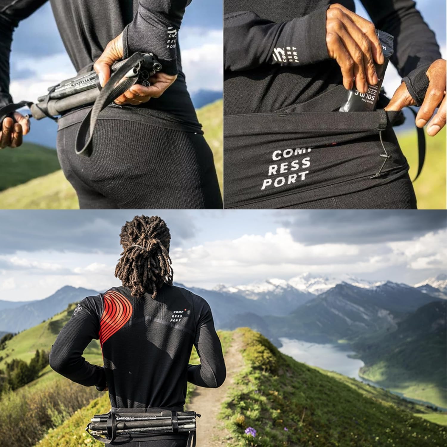COMPRESSPORT Free Belt & Free Belt Pro Gürtel für Laufen, Radfahren, Klettern - Ultra-Leicht - Sehr Atmungsaktiv - Weiche Fasern - Kein Wackeln