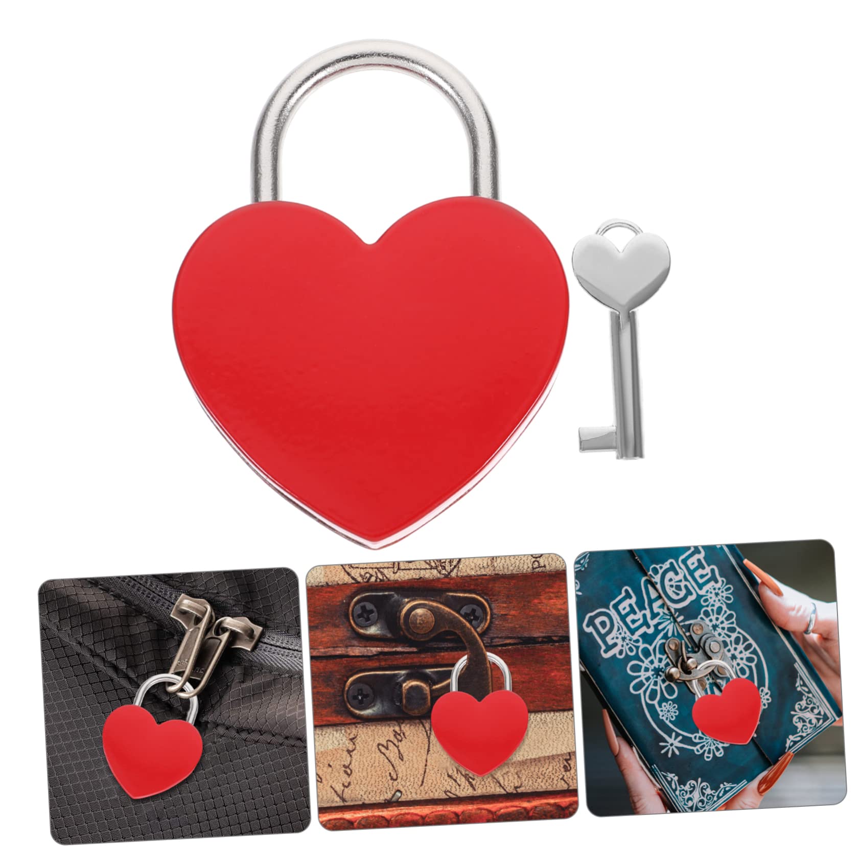 Gadpiparty 10pezzi Piccolo Lucchetto Forma Di Cuore Con Chiave Serratura Per Valigia Diario e Borse Romantico Per Occasioni Speciali